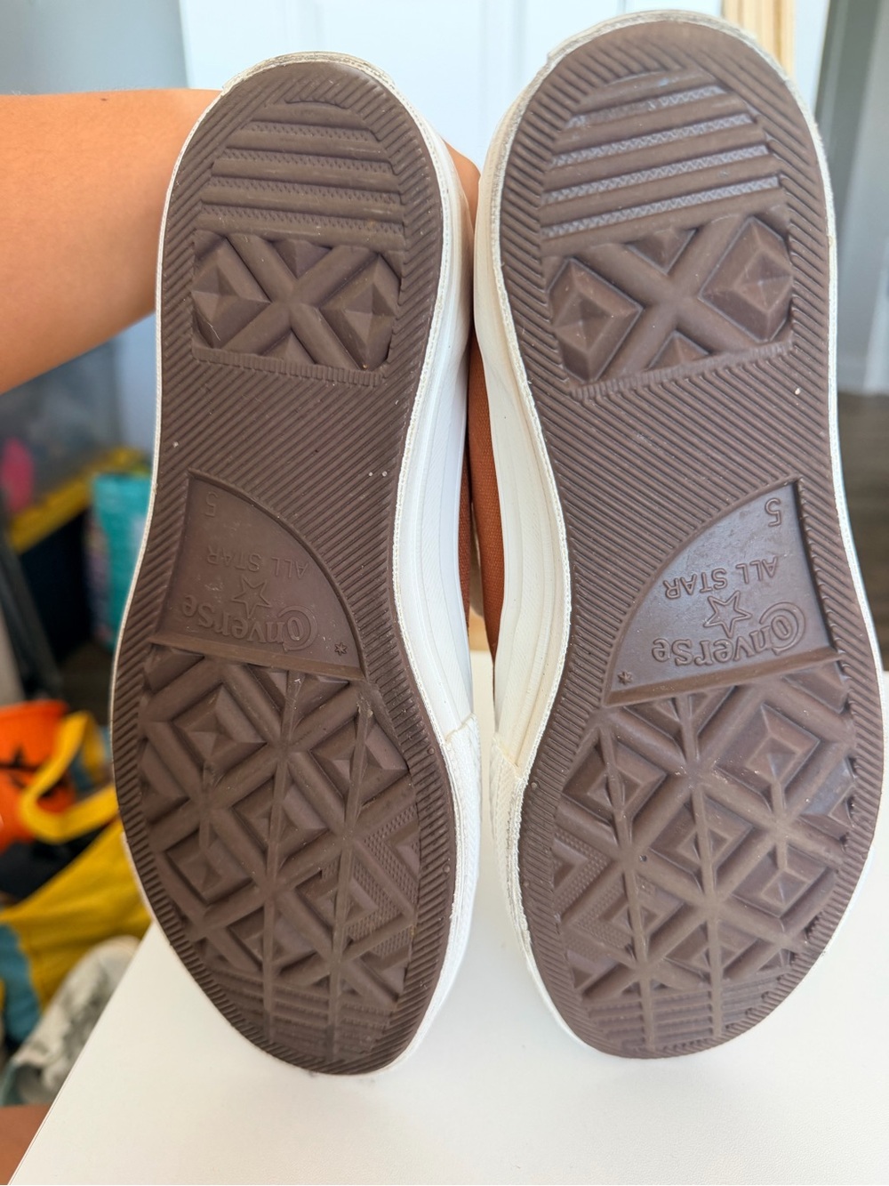 Converse High Top Sneakers in leather Brown and White - leather covering - Picture 5 of 5